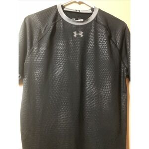 Under Armour Short Sleeve Compression Shirt Large 14/16 Youth Black Gray